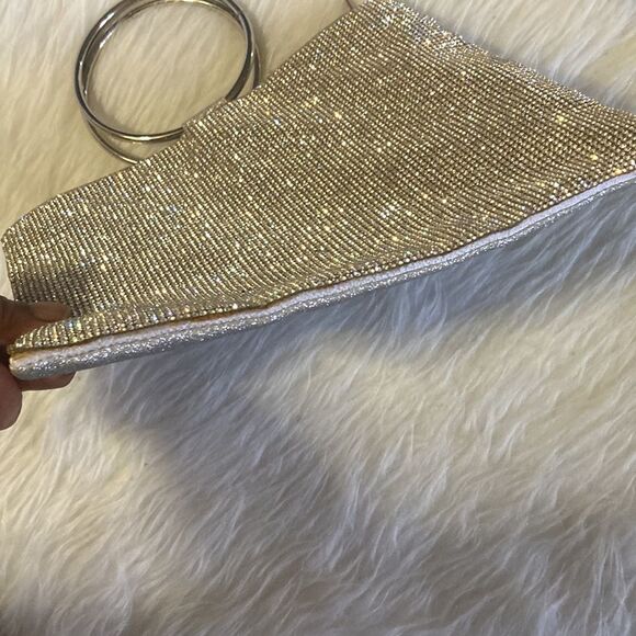 Nina clutch with gemstones Silver 9x7.5” - Picture 11 of 13